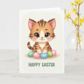 Carte de vacances de chaton mignon (Fleur jaune)