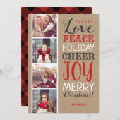 Carte de vacances de collage de photo de Joyeux (Devant / Derrière)