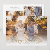 Carte de vacances de collection Gold Happy Modern (Devant / Derrière)