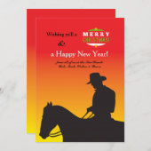 Carte de vacances de cowboy de Noël (Devant / Derrière)