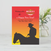 Carte de vacances de cowboy de Noël (Debout devant)