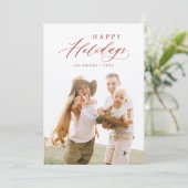 Carte de vacances de famille en écriture moderne r (Debout devant)