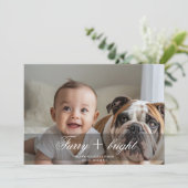 Carte de vacances de famille enneigée Furry & Brig (Debout devant)