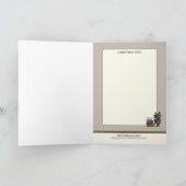 Carte de vacances de famille Monogram Wreath (marr (Intérieur)