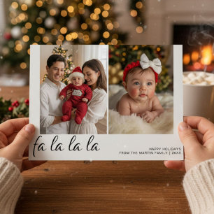 Carte de vacances de famille personnalisée Fa La L
