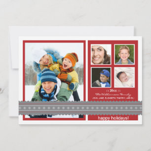 Carte de vacances de famille personnalisée Ribbon