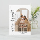 Carte de vacances de famille photo moderne simple  (Debout devant)