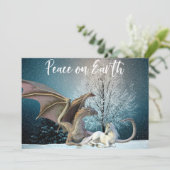 Carte de vacances de fantasy Dragon Licorne Paix s (Debout devant)