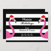 Carte de vacances de Flamant rose de La de La de (Devant / Derrière)