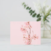 Carte de vacances de fleurs en marbre rose (Debout devant)