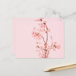 Carte de vacances de fleurs en marbre rose