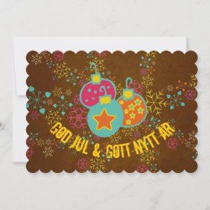 Carte de vacances de God Jul & Gott Nytt År Ornamd