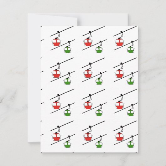 Carte de vacances de gondoles rouges et vertes (Devant)