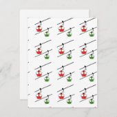 Carte de vacances de gondoles rouges et vertes (Devant / Derrière)