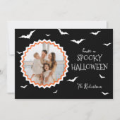 Carte de vacances de Halloween à cadre noir unique (Devant)