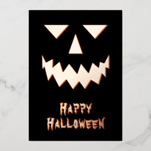 Carte de vacances de Halloween citrouille en feuil