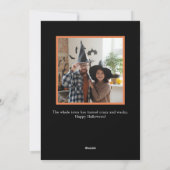 Carte de vacances de Halloween moderne noire avec (Dos)
