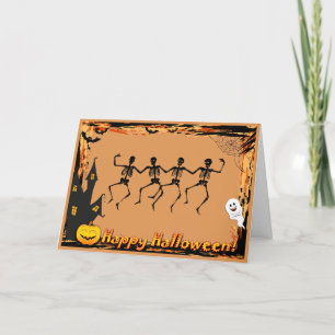 Carte de vacances de Halloween Squelettes