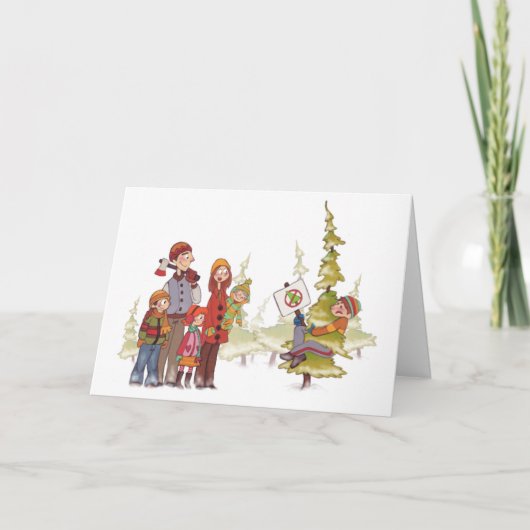 Carte de vacances de Hugger d'arbre de Noël (Devant)