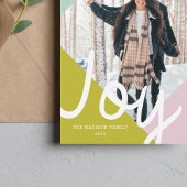 Carte de vacances de joie de bloc de couleur