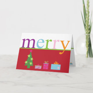 Carte de vacances de Joyeux Noël (rouge)