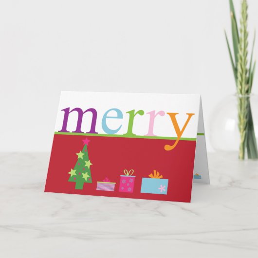 Carte de vacances de Joyeux Noël (rouge) (Devant)