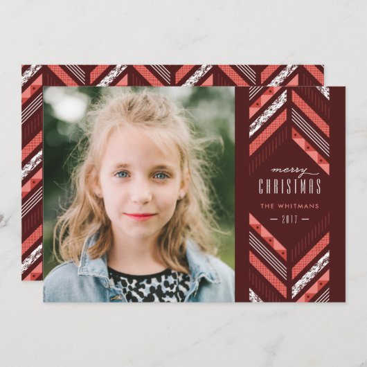 Carte de vacances de la bande de Herringbone - Mar (Devant / Derrière)