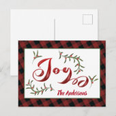 Carte de vacances de la calligraphie rouge moderne (Devant / Derrière)