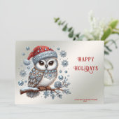 Carte de vacances de la Chouette de Noël (Debout devant)