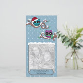 Carte de vacances de la Chouette d'hiver (Debout devant)