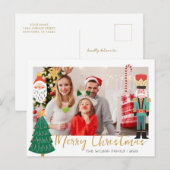 Carte de vacances de la famille de Noël colorée (Devant / Derrière)