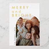 Carte de vacances de la famille de photos Foil Arc (Recto)