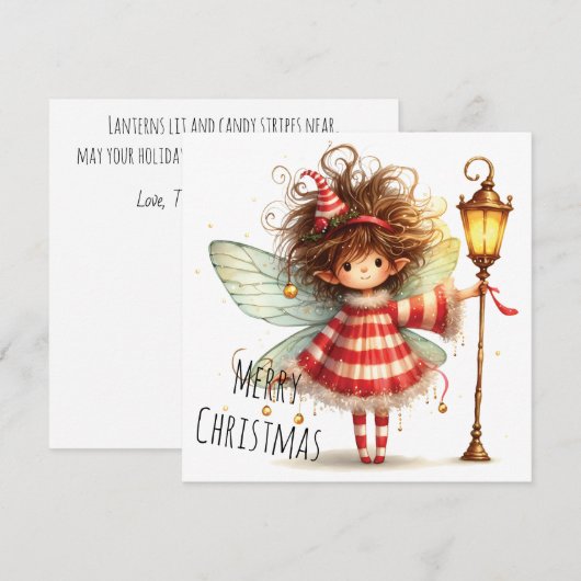 Carte de vacances de la fée Candy Cane (Devant / Derrière)