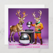 Carte de vacances de la fête de danse des rennes (Devant / Derrière)