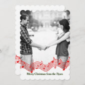 Carte de vacances de la musique de Noël rouge (Devant / Derrière)