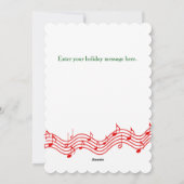 Carte de vacances de la musique de Noël rouge (Dos)