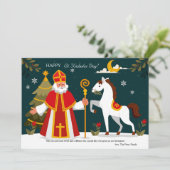 Carte de vacances de la nuit de Saint-Nicolas et d (Debout devant)