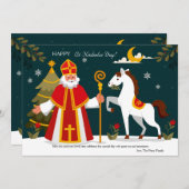 Carte de vacances de la nuit de Saint-Nicolas et s (Devant / Derrière)