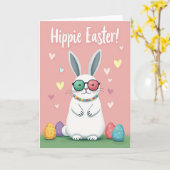 Carte de vacances de la petite lapine fantaisiste (Fleur jaune)