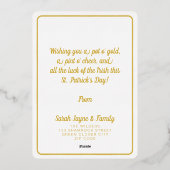Carte de vacances de la Saint Patrick de la Saint- (Verso)