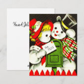 Carte de vacances de la Saint-Valentin bonhomme de (Devant / Derrière)