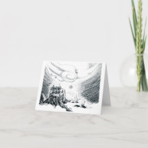 Carte de vacances de la sorcière du solstice d'hiv