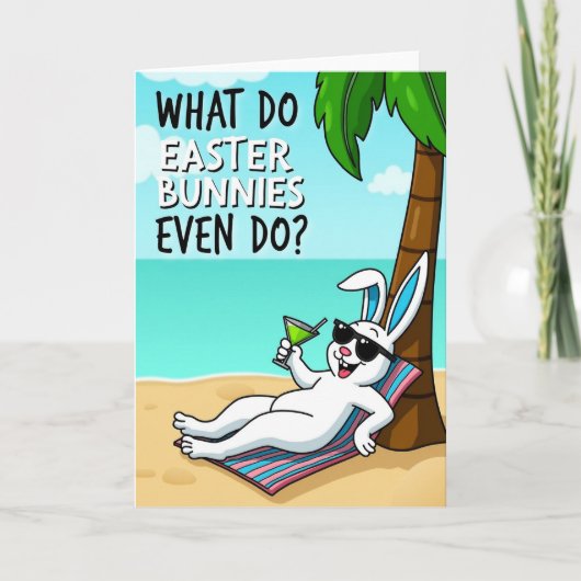 Carte de vacances de lapin relaxant (Devant)