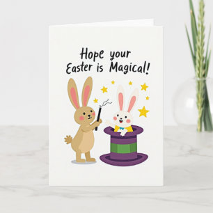 Carte de vacances de lapins magiques