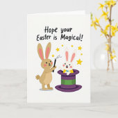 Carte de vacances de lapins magiques (Fleur jaune)