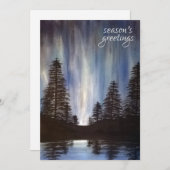 Carte de vacances de l'aurore de forêt (Devant / Derrière)