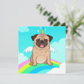 Carte de vacances de licorne pug (Debout devant)