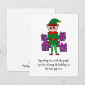 Carte de vacances de lutin amical (Devant / Derrière)