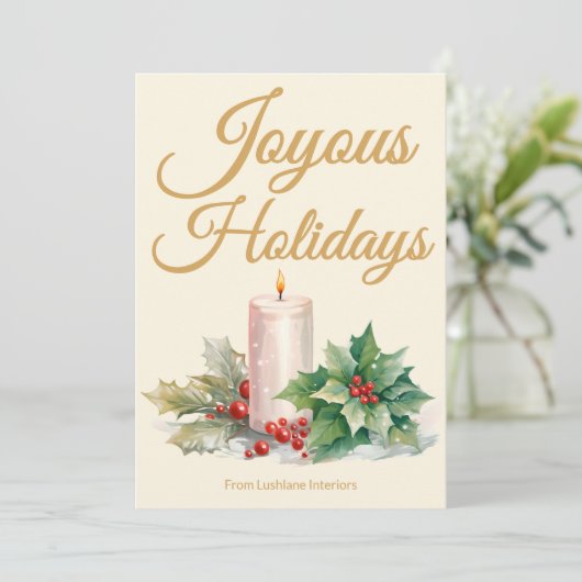 Carte de vacances de luxe Script avec marque (Debout devant)