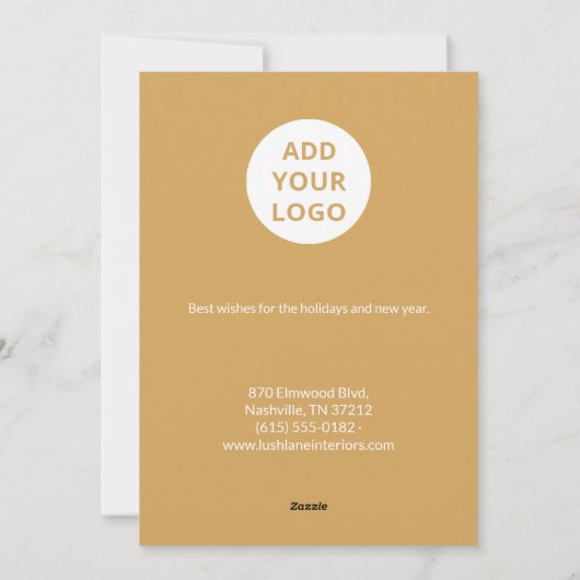 Carte de vacances de luxe Script avec marque (Dos)